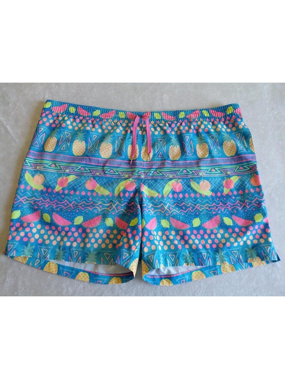 Chubbies Swim Trunks XXL Neon Fruit Blue Striped